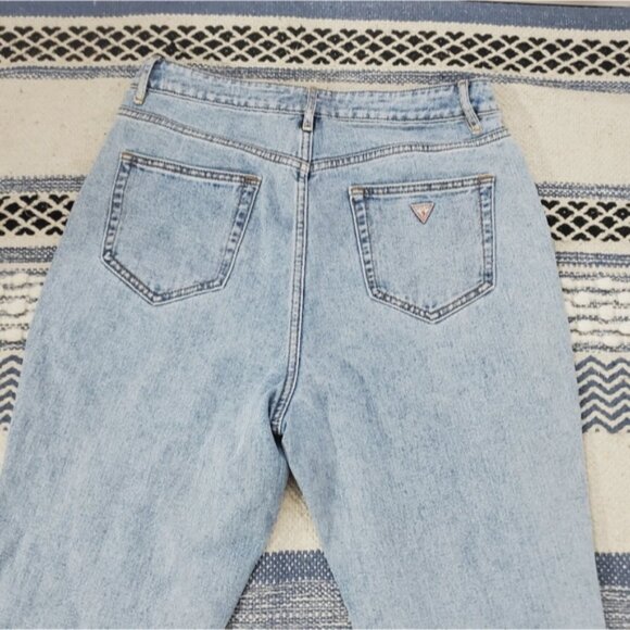 GUESS Vintage High Rise Straight Fit Jeans Ankle Fit- Light Blue- US30 - Picture 9 of 9